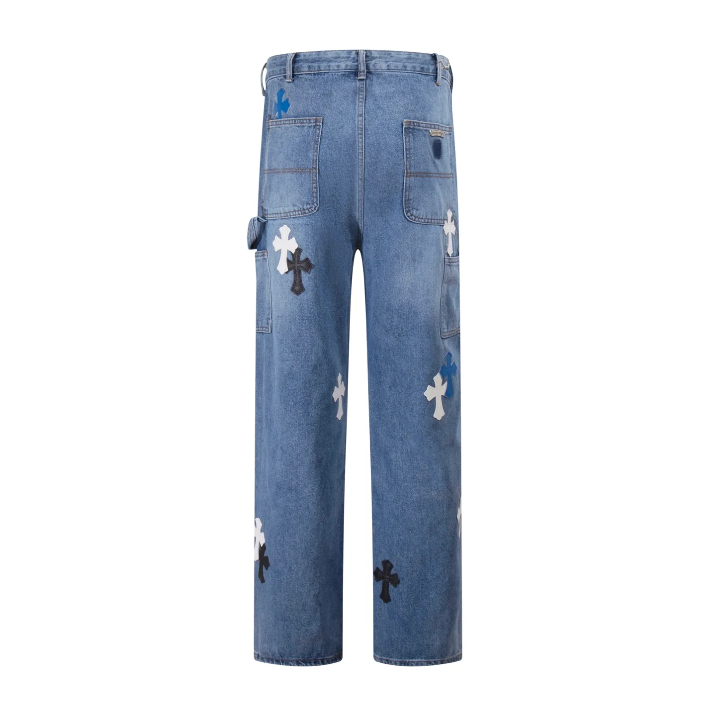P260 Style number: H38 Croxin & 𝐂𝐡𝐫𝐨𝐦𝐞 𝐇𝐞𝐚𝐫𝐭 ss25 blue black blue and white grained leather denim workwear logging pants. Styles with different washed textures are very friendly to people with thin legs. The slightly flared version perfectly modifies the leg shape. The timeless and moderate length makes it easy to match and match. It is the basis for various styles and is a must-have in your wardrobe! The fabric is stiff but also makes the upper body soft without losing texture. The washing process is even more perfect. It is a must-have item for everyone! ! ! Washed wheat, hang tag, pants label, three labels complete Color: blue Size: 30-32-34-36